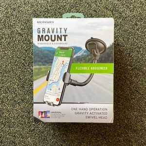 Gravity mount windshield and dashboard - flexible gooseneck